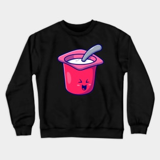 Cute Yoghurt Cup Cartoon Crewneck Sweatshirt